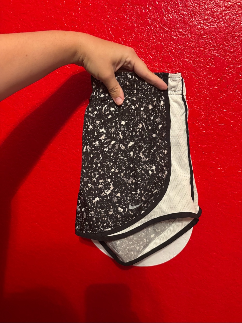 Nike Black & White Speckle womens Athletic Shorts